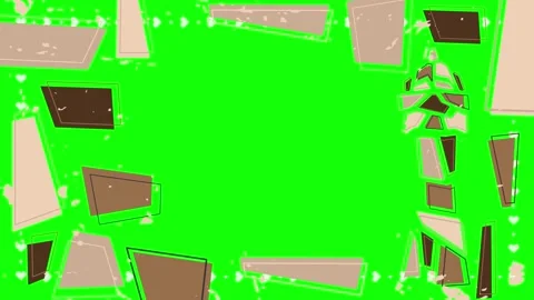 Animated paper invitation frames falling down on green screen background Stock Footage 345212266