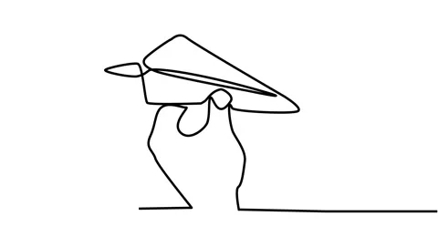 Animated paper plane with envelope continuous line drawing. Stock Footage 309883446