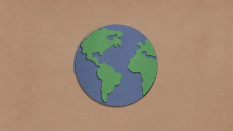 Animated Paper Texture Earth Day On Brown Paper Stock Footage 272590335