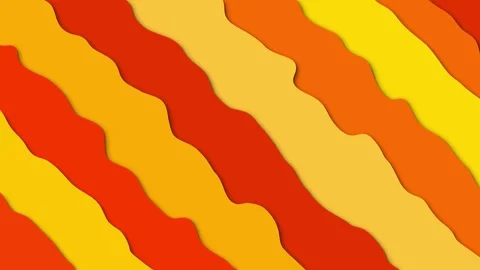 Animated papercut waves background in red orange and yellow colors Stockbeeldmateriaal 296684284