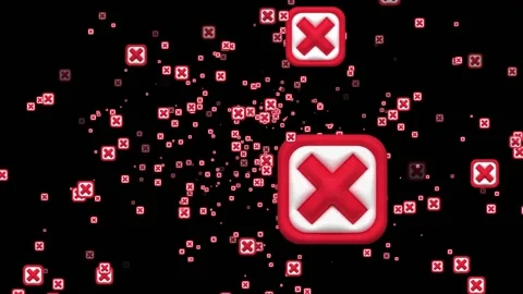 Animated particle of cross check mark icon button and no or wrong symbol Stock Footage 237546579