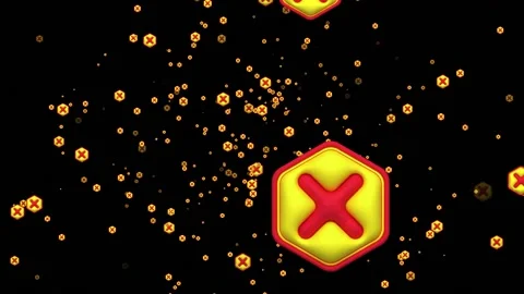 Animated particle of cross check mark icon button and no or wrong symbol Video stock 237546597