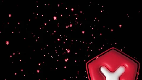 Animated particle of cross check mark icon button and no or wrong symbol Video stock 237546614