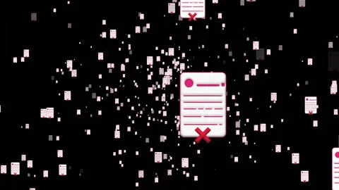 Animated particle of cross check mark icon button and no or wrong symbol Video stock 237546627