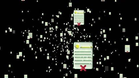 Animated particle of cross check mark icon button and no or wrong symbol Video stock 237546635