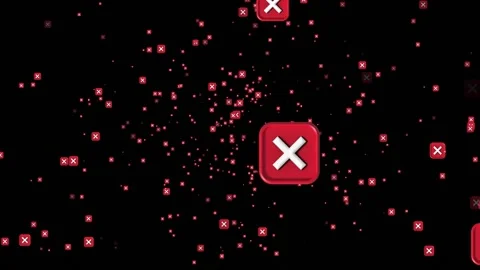 Animated particle of cross check mark icon button and no or wrong symbol Video stock 237546643