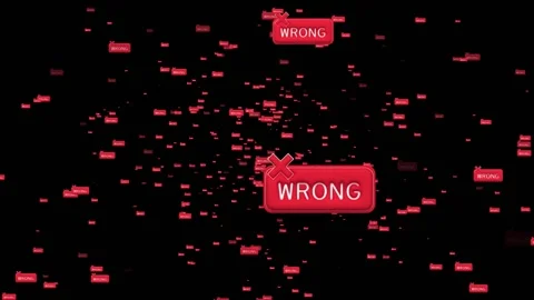 Animated particle of cross check mark icon button and no or wrong symbol Video stock 237546648