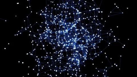 Animated particles flying in black space Video stock 86813234