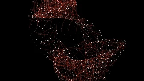  Animated particles moving in black space Stock Footage 86817859