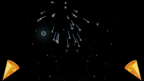 Animated party confetti shooters exploding colorful paper streamers against 库存影片 340942002