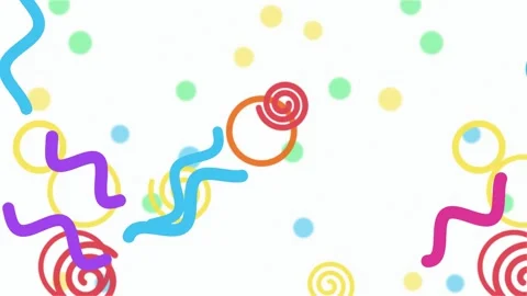 Animated party confetti vector pattern scrolling seamless loop motion Stock Footage 347205239