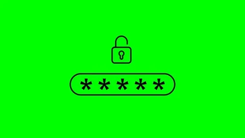 Animated Password Field with Opening Lock Icon and Hidden Asterisk Characters on Stock Footage 342222149