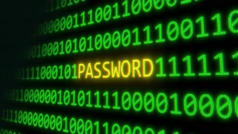 Animated Password With Green Binary Code Stock Footage 238849672