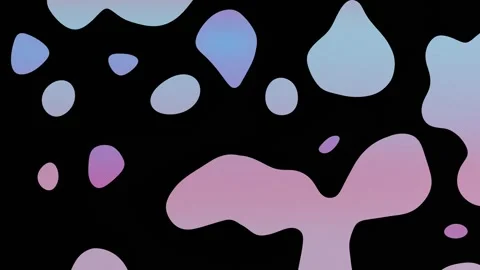 Animated Pastel Liquid Fluid Shapes on Black Stock Footage 345421076