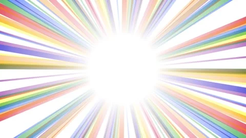 Animated pastel rainbow radial rays radiate from bright center Stock Footage 313864672