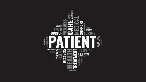 Animated Patient Care Word Cloud Video Loop with Healthcare and Medical Ter.. Stock Footage 343986486