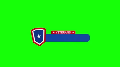 Animated Patriotic Shield Badge Lower Third Bar for Veterans Day. Stock Footage 341840763