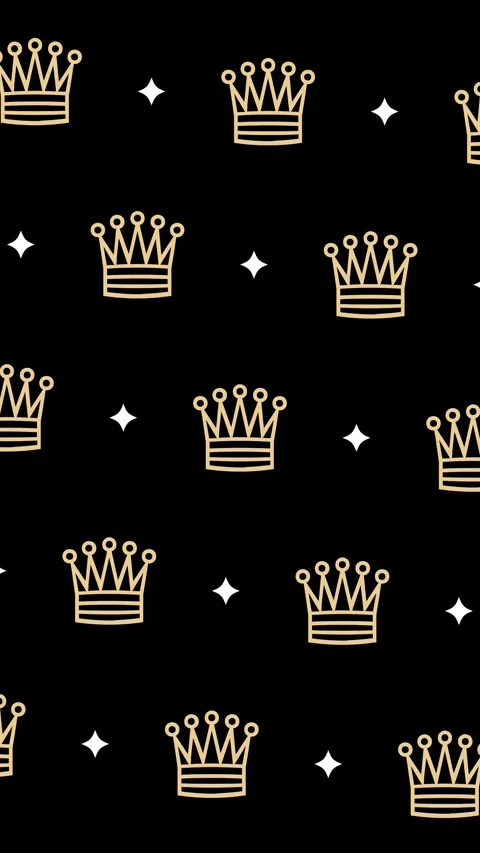 Animated Pattern Of Crown Symbols And Sparkle Stars With Vortex Animation Video stock 333697899