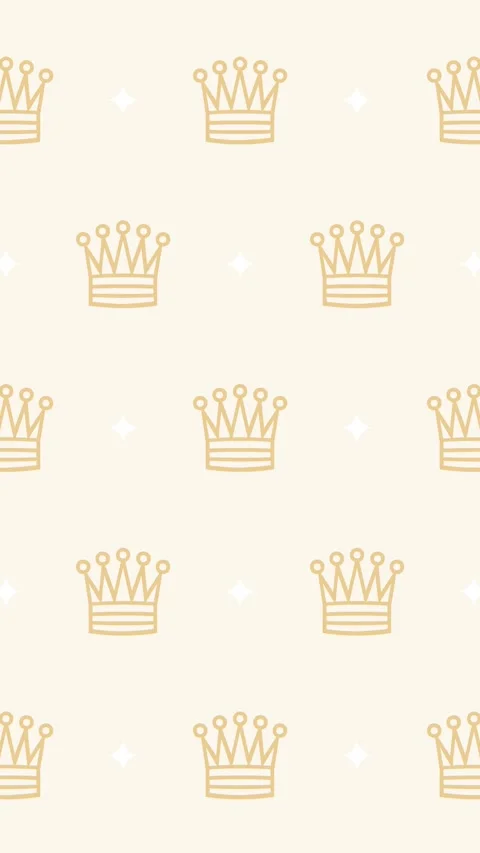 Animated Pattern Of Crown Symbols Scrolling Up On A Light Pastel Background Video stock 333697887