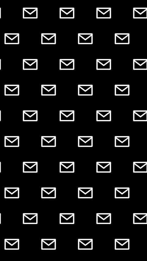 Animated Pattern Of Envelope Symbols With Glitch Effect On A Black Background Stock Footage 333697884