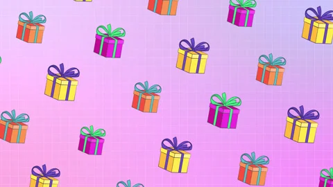 Animated pattern gift boxes. pop art style. Merry Christmas and Happy New Year Stock Footage 209353185