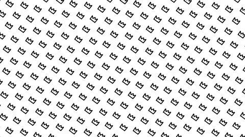 Animated pattern with hand drawn crowns. Stock Footage 104079403