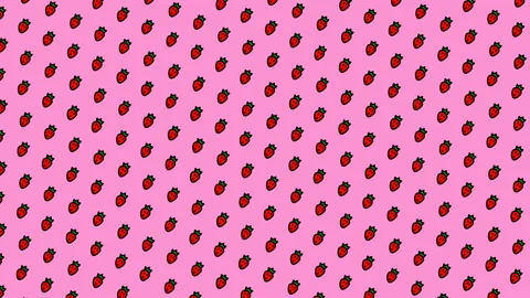Animated pattern with hand drawn strawberries. Vídeos de archivo 104078128