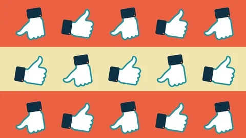 Animated pattern with hand that makes like, suitable for representing social Stock Footage 93660396