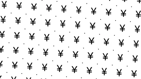 Animated Pattern Of Japanese Yen Currency Symbols And Dots With Vortex Animation Stock Footage 333697792