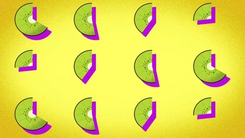Animated pattern of a kiwi ideal to represent the summer, summer fruit Stock-Footage 112014930