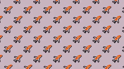 Animated Pattern of Orange Figures on a Lavender Background. Stock Footage 325402335