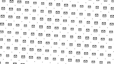 Animated Pattern Of Pulsating Envelope Symbols And Dots With Vortex Animation Stock Footage 333697876