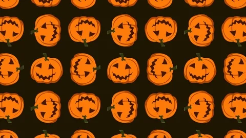 Animated pattern with pumpkin ideal for the Halloween period Stock Footage 93464897