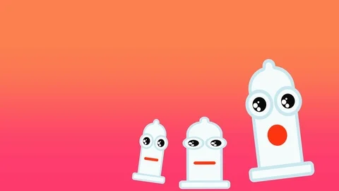 Animated pattern representing a happy condom for sexual security Vidéo 93522509