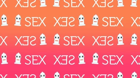 Animated pattern representing a happy condom for sexual security Stock Footage 93524250