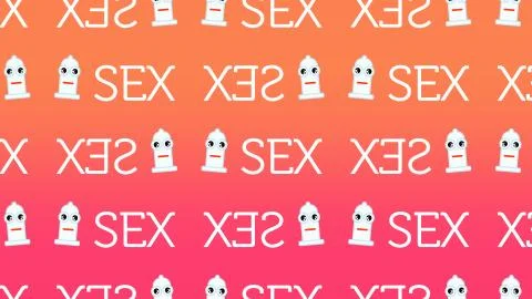 Animated pattern representing a happy condom for sexual security 스톡 일러스트