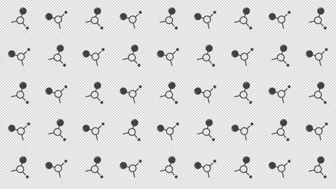 Animated pattern with a rotating chemical molecule on a transparent background Stock Footage 137752593
