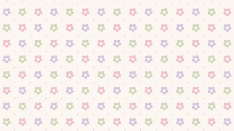 Animated Pattern Of Rotating Multicolored Pastel Flower Symbols 库存影片 333697869
