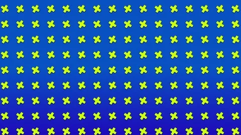 Animated Pattern of Rotating Yellow Plus Signs on Blue Background Stock-Footage 335624154