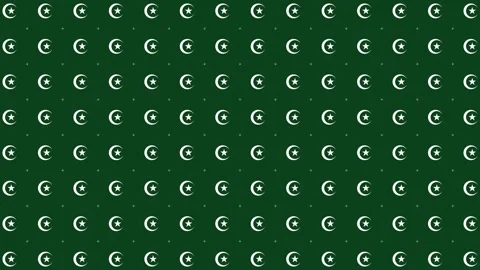 Animated Pattern Of Self-Drawing Crescent Moon And Star Symbols Stock Footage 333697804