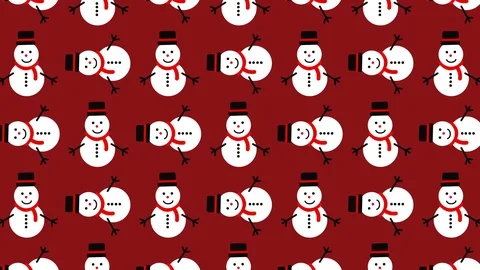 Animated pattern with snowman ideal for the Christmas season Stock Footage 93347372