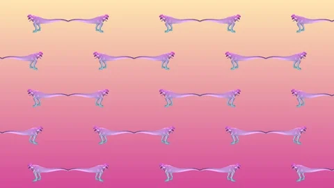 Animated pattern with Wave colors of a t rex dinosaur Stock Footage 103842443