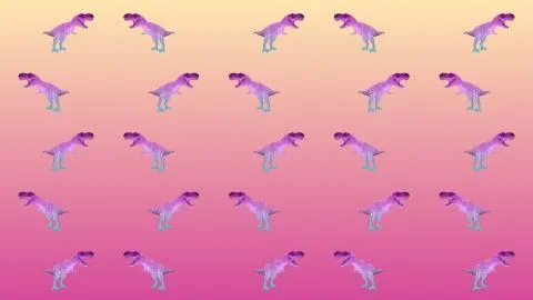 Animated pattern with Wave colors of a t rex dinosaur Stock Illustration