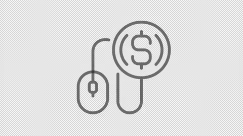 Animated pay per click linear icon Stockbeeldmateriaal 218597623