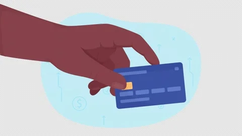 Animated paying with debit card Stock Footage 230916594