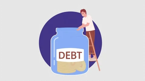 Animated paying down debt Stock Footage 232578301
