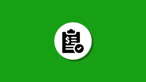 Animated payment clipboard icon with dollar sign and checkmark on green bac.. Stock Footage 327762426