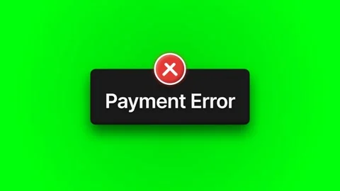 Animated Payment Error Notification Pop Up on Green Screen Background. Stock Footage 333155654