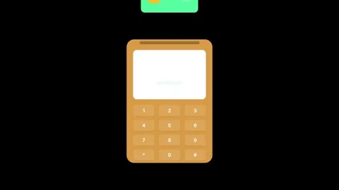 Animated payment terminal with screen. Stock-Footage 336185672