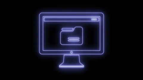 Animated pc folder icon 4K Stock Footage 104007771